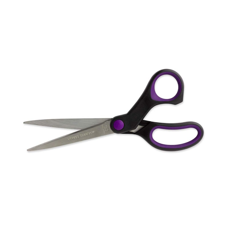 Hygloss-Armada Art Velvet Touch Scissors - Great for Arts and Crafts - Pointed Tip Blades - Reusable Vinyl Bag for Safe Storage - 8 Inches - Black and Purple - 1 Pair - Image 3